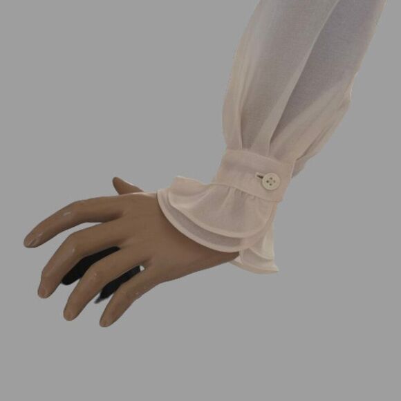 Victor Costa Saks Fifth Avenue Evening Blouse Beige Pleated USA Made Sz 4 VTG - Picture 5 of 11